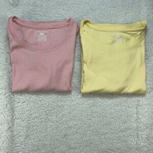 Jones New York Sport Tee Shirt Womens Size XL Yellow Pink Lot of 2
